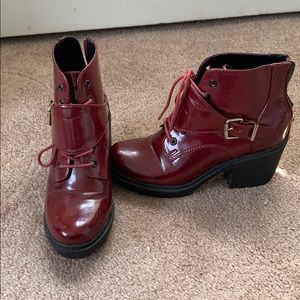 Red heeled booties